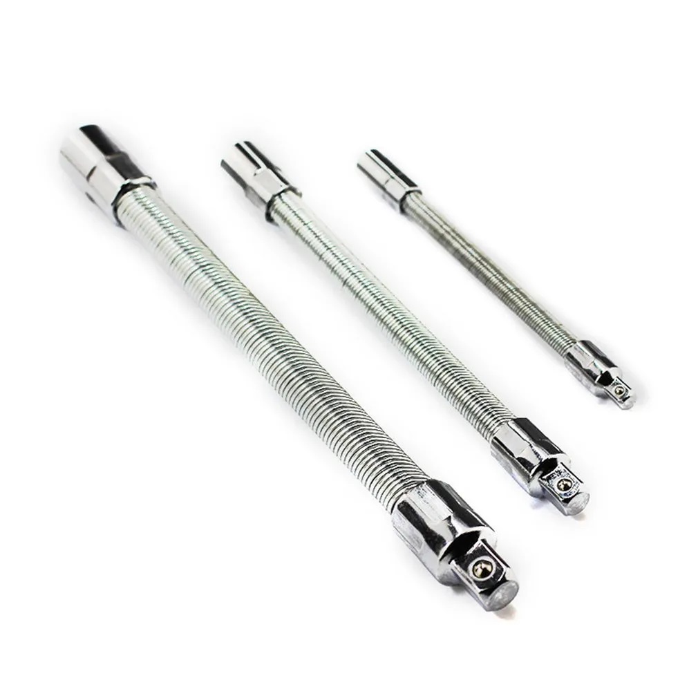 3PCS Flexible Extension Spring Shaft Bar Car Connecting Rod Socket Wrench Auto Parts Drill Shaft